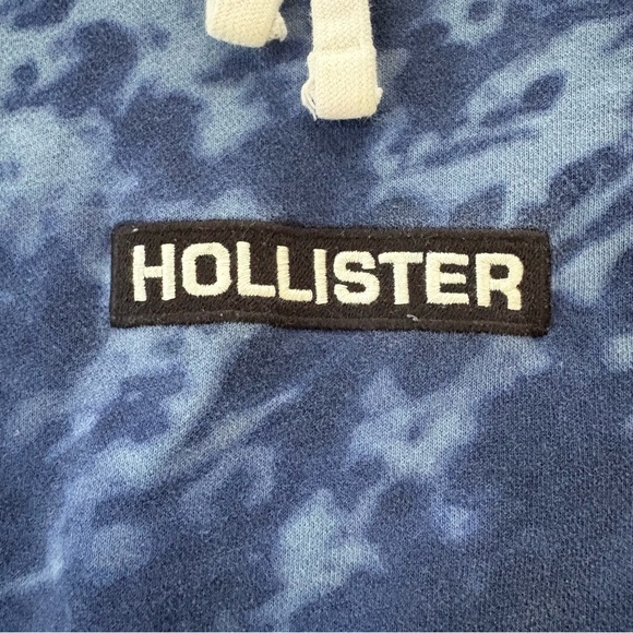 Hollister California Men's XL Sweater Hoodie Pullover Blue Tie Dye LS Sleeve - Picture 3 of 11